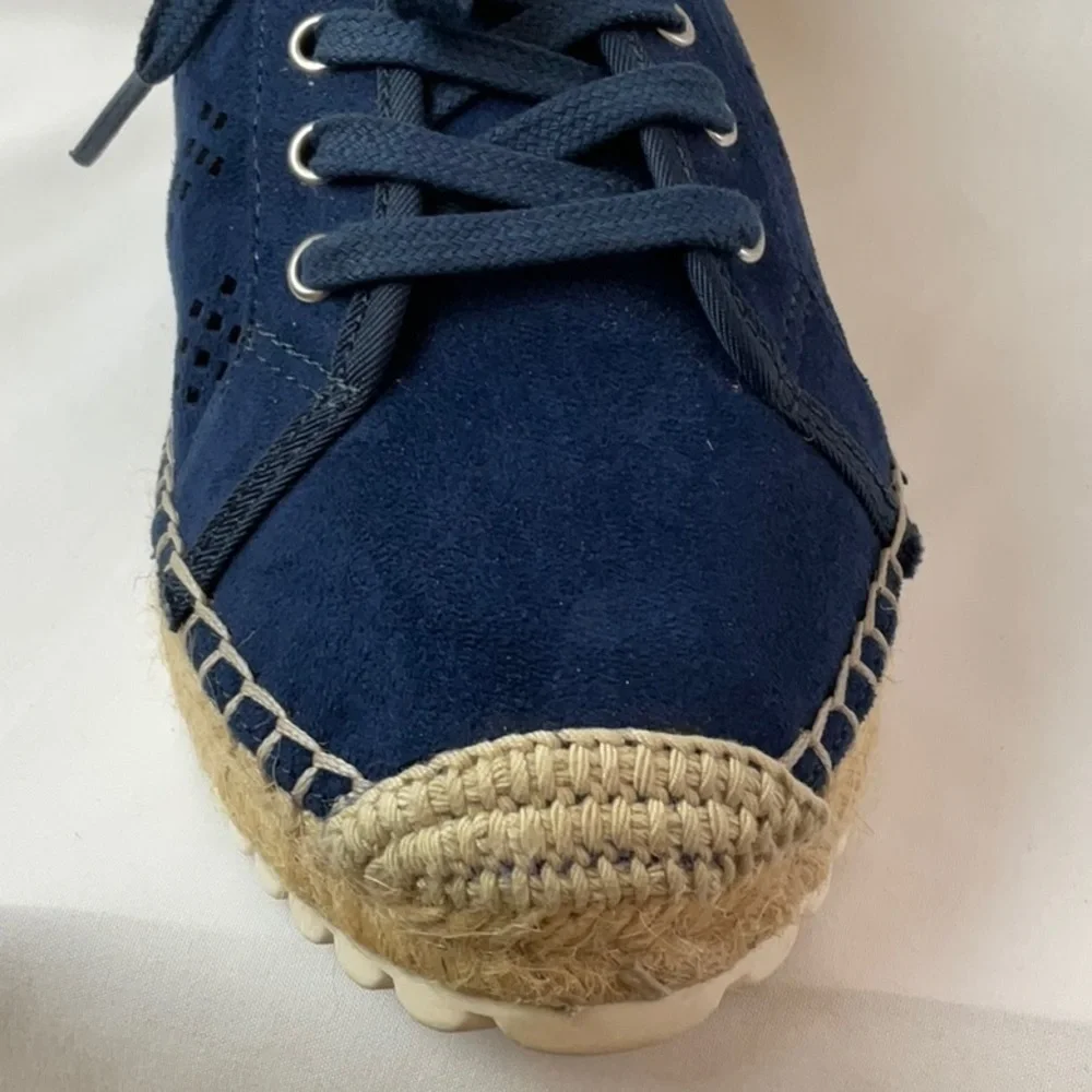 Marc Fisher Blue Baila Vegan Suede Espadrilles